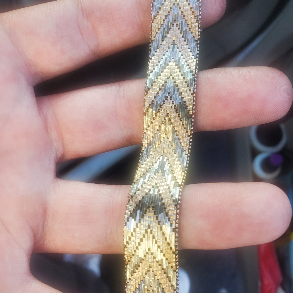 Sterling Silver Riccio Tri Colour Chain Bracelet from Designer Milor